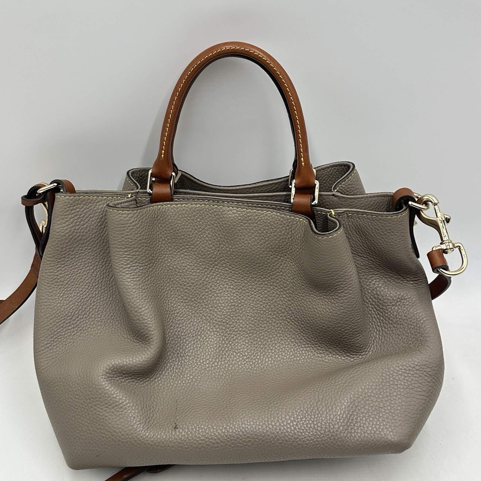 Dooney & Bourke Pebble Grain Medium/large Zip Barlow Purse In Elephant Nice