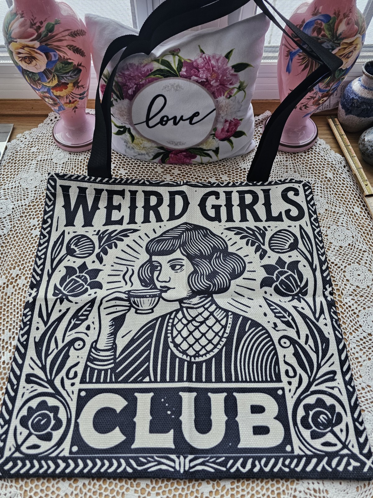 Weird Girl’s Club Tote Bag Printed Both Sides. NWOT