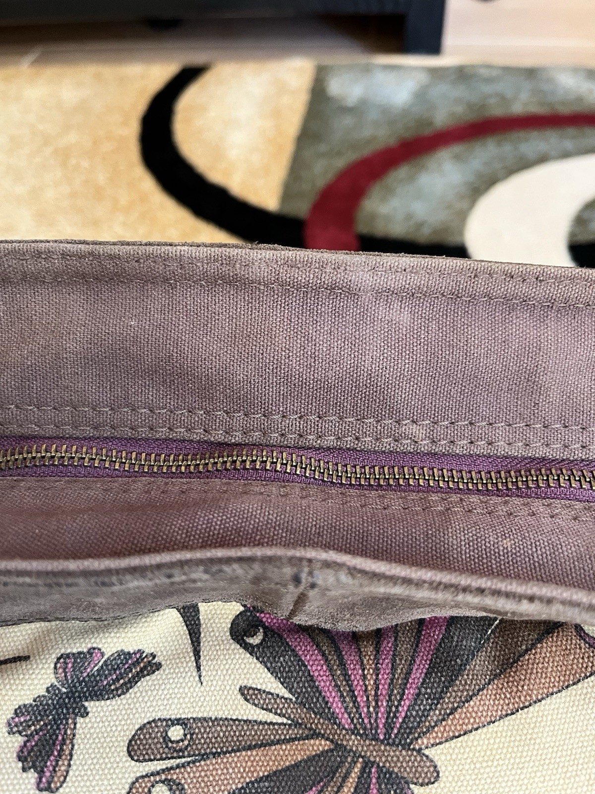 LUCKY BRAND Runaway Carryall Canvas Suede Leather Hobo Crossbody Shoulder Bag XL