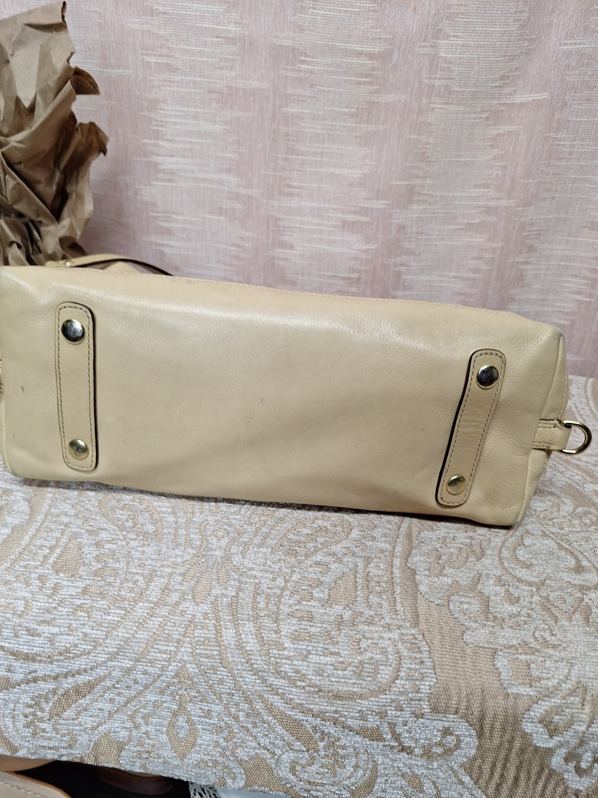 Coach Madison Sophia Nude Pink Leather Satchel Shoulder Bag Crossbody F15447