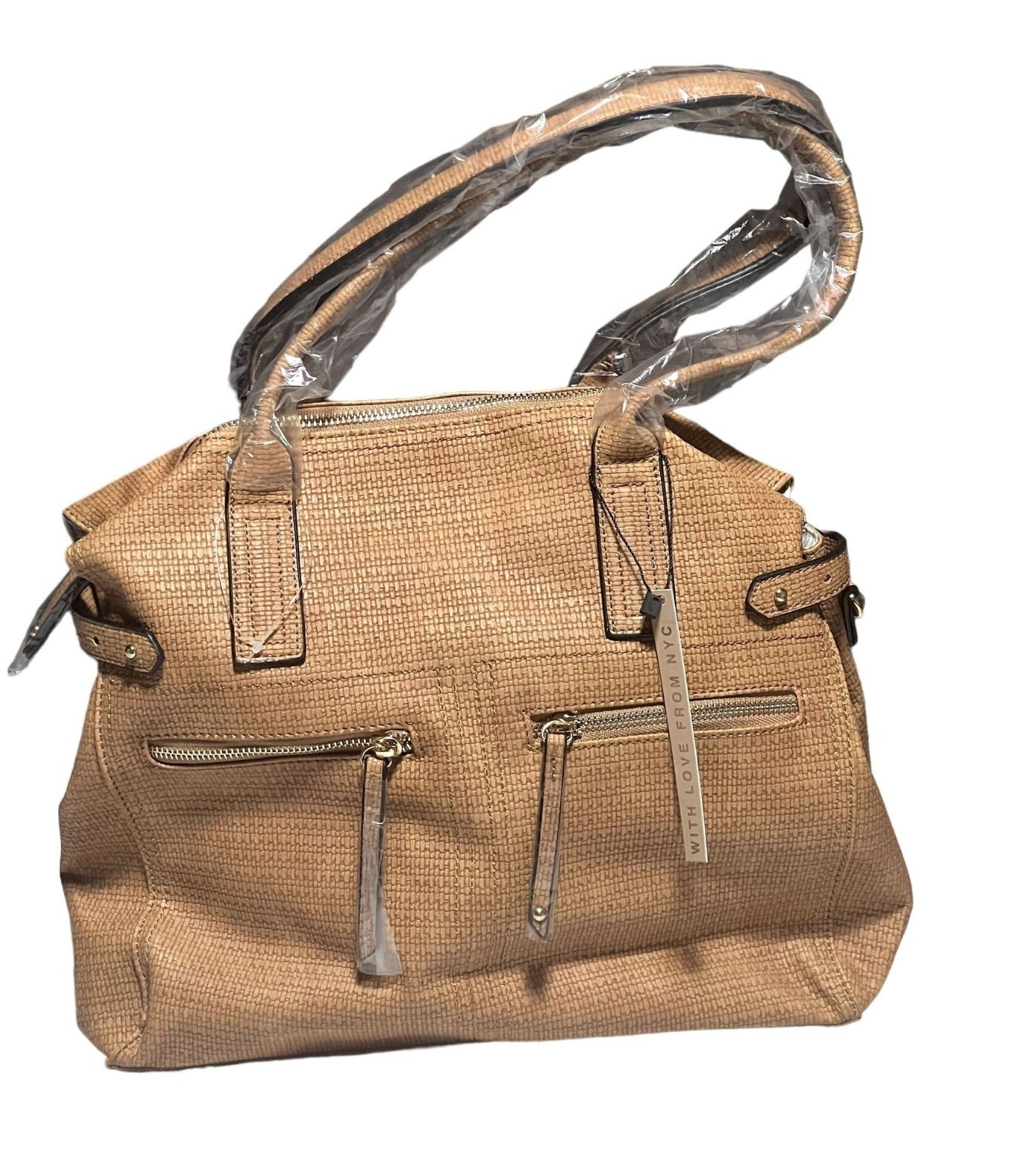 Violet Ray Woven Satchel-Dakota Cognac, Null