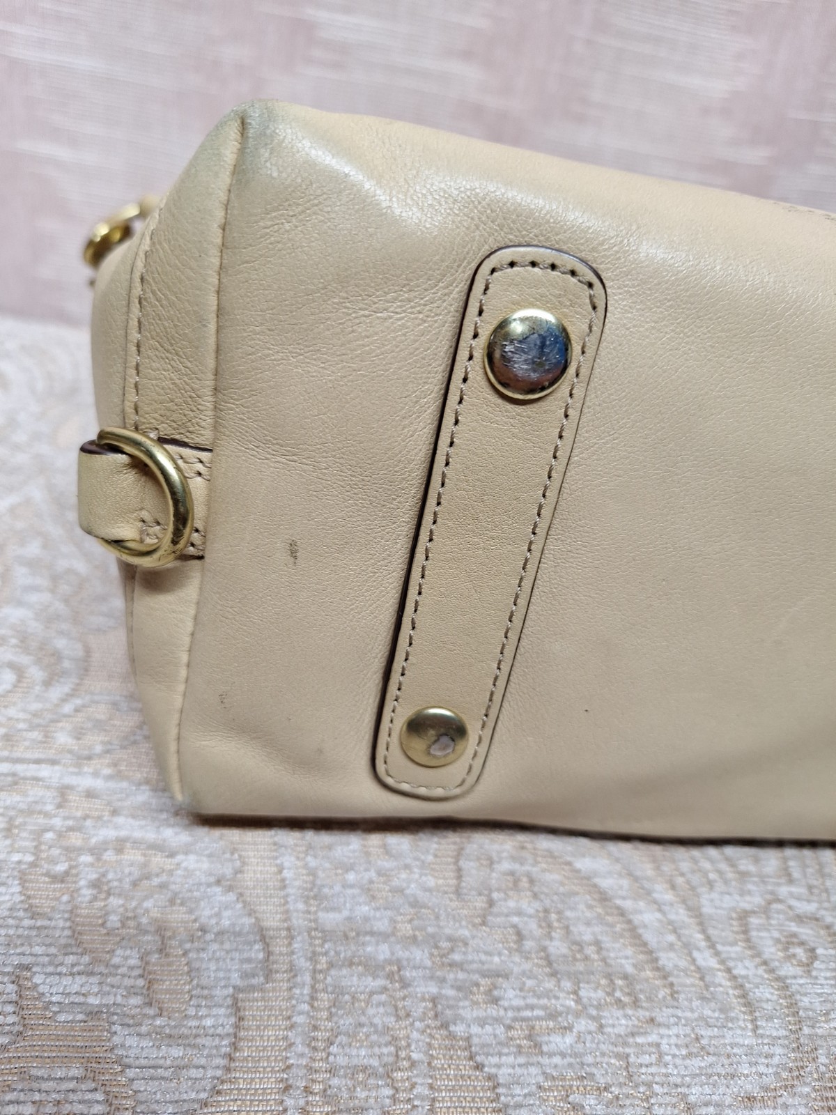 Coach Madison Sophia Nude Pink Leather Satchel Shoulder Bag Crossbody F15447