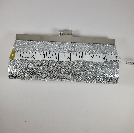 Lulu Townsend Clutch Bag Silver Colored