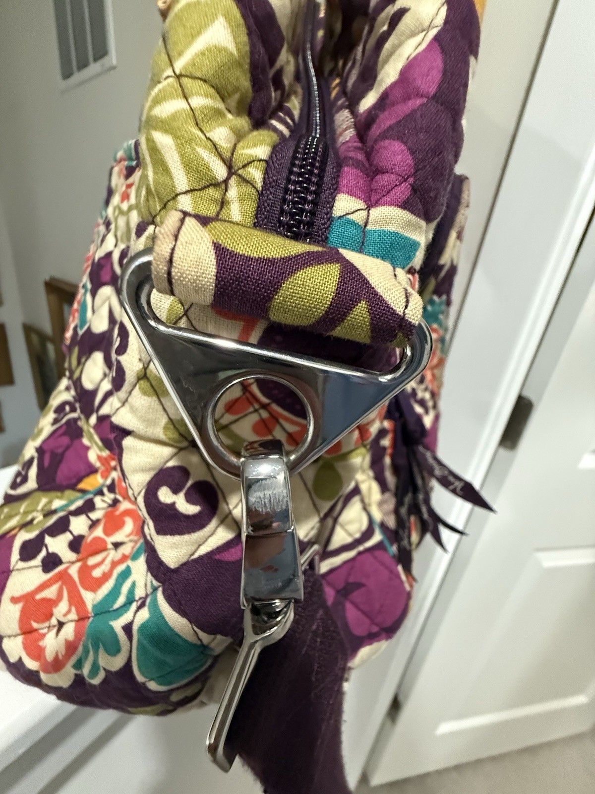 Vera Bradley Duffel Bag In Plum Crazy Print Comes With Free Cosmetic Bag