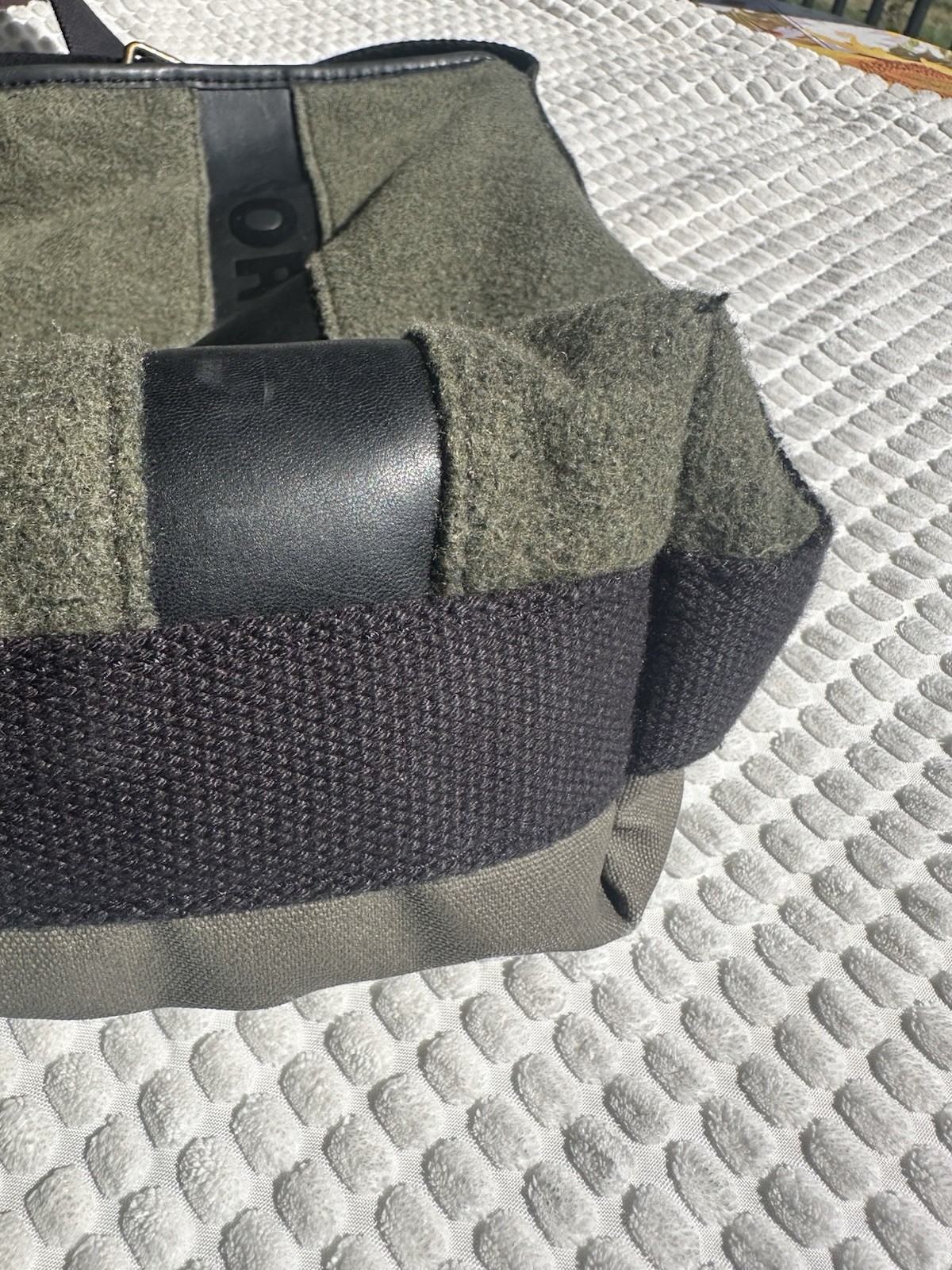 Sorel Moss Green Crossbody Messenger Purse Bag Tote Wool Canvas Clean & nice con