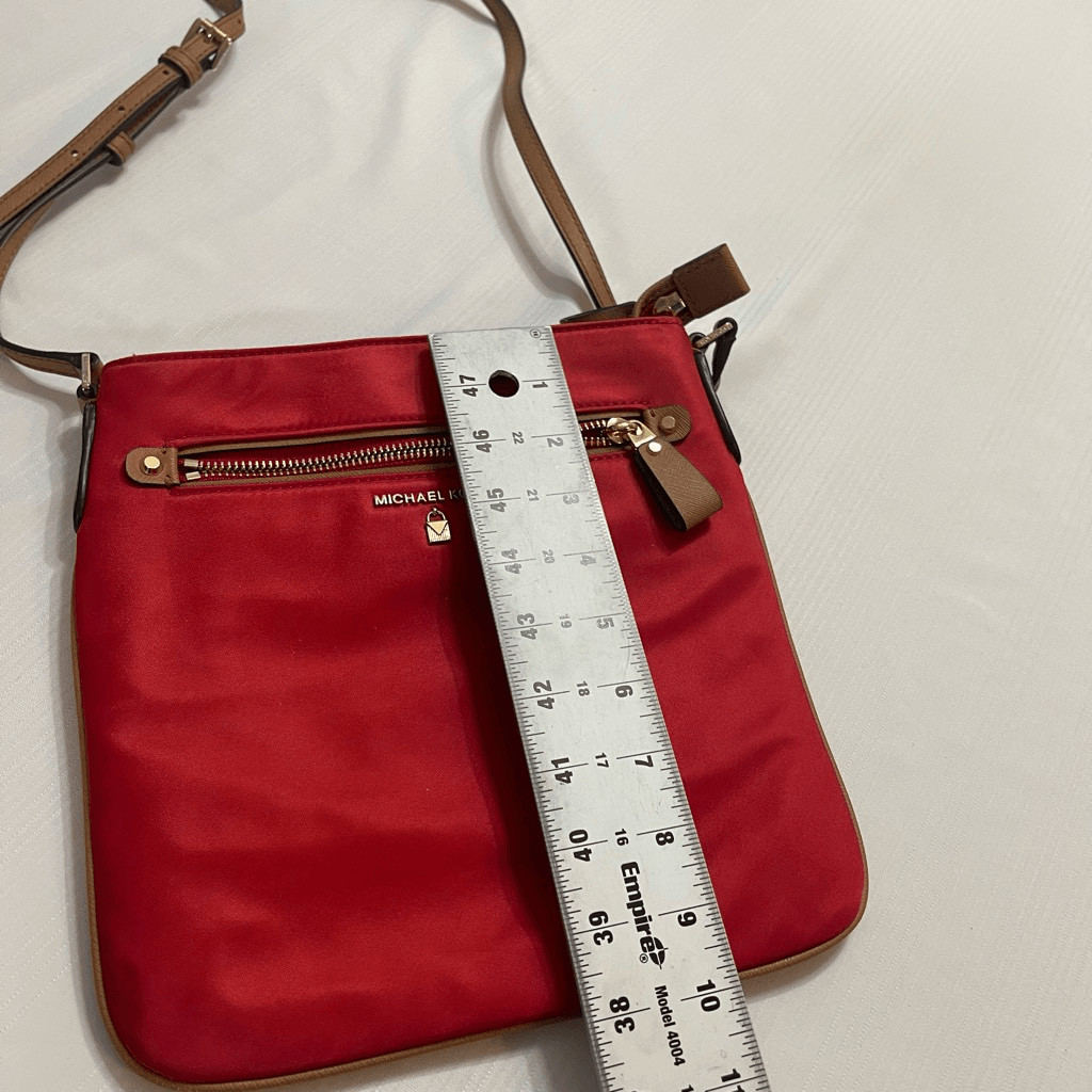 Michael Kors Nylon Kelsey Red Crossbody Purse Handbag New