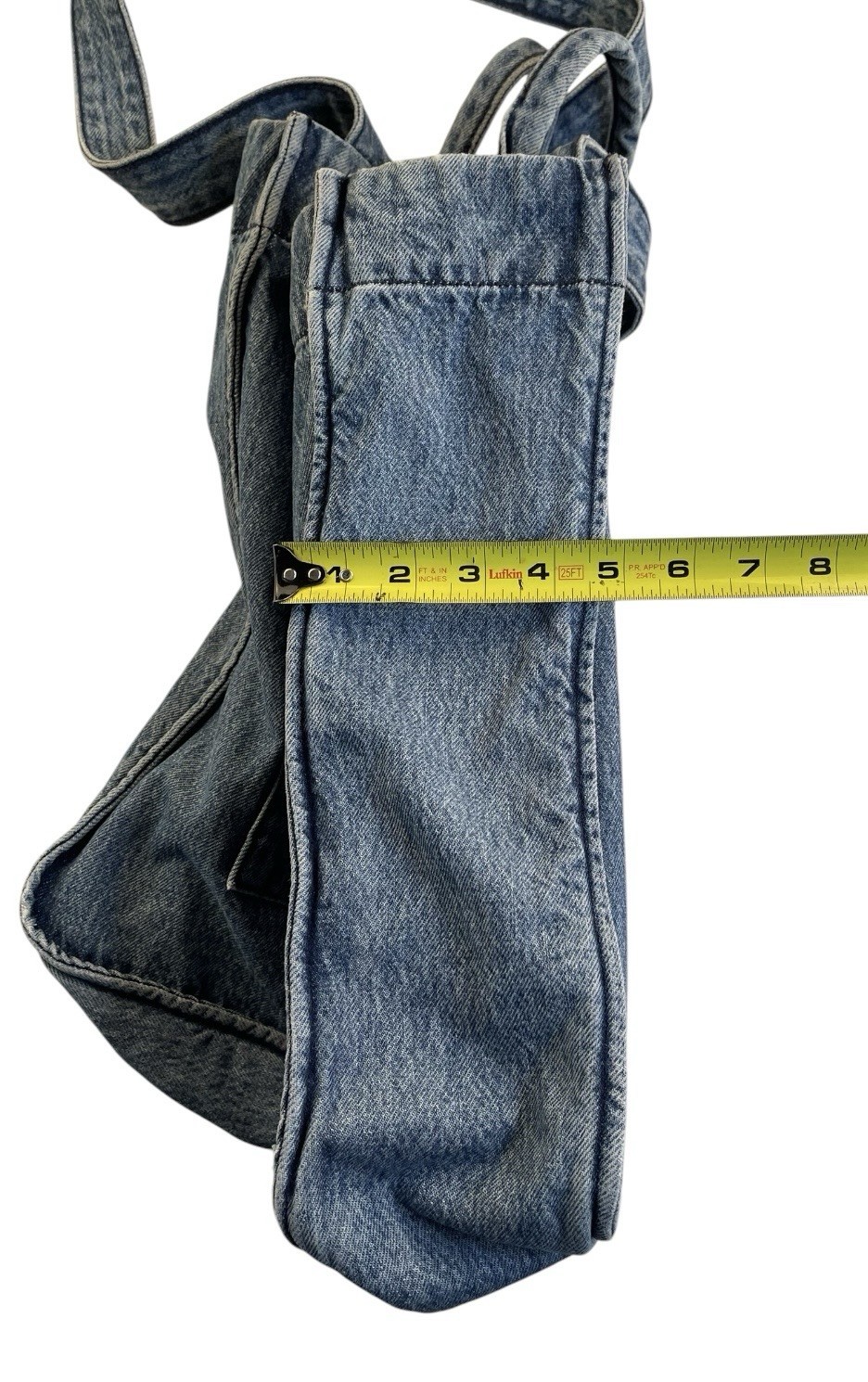 Cello denim blue Jean bag tote purse jeans pockets Medium wash