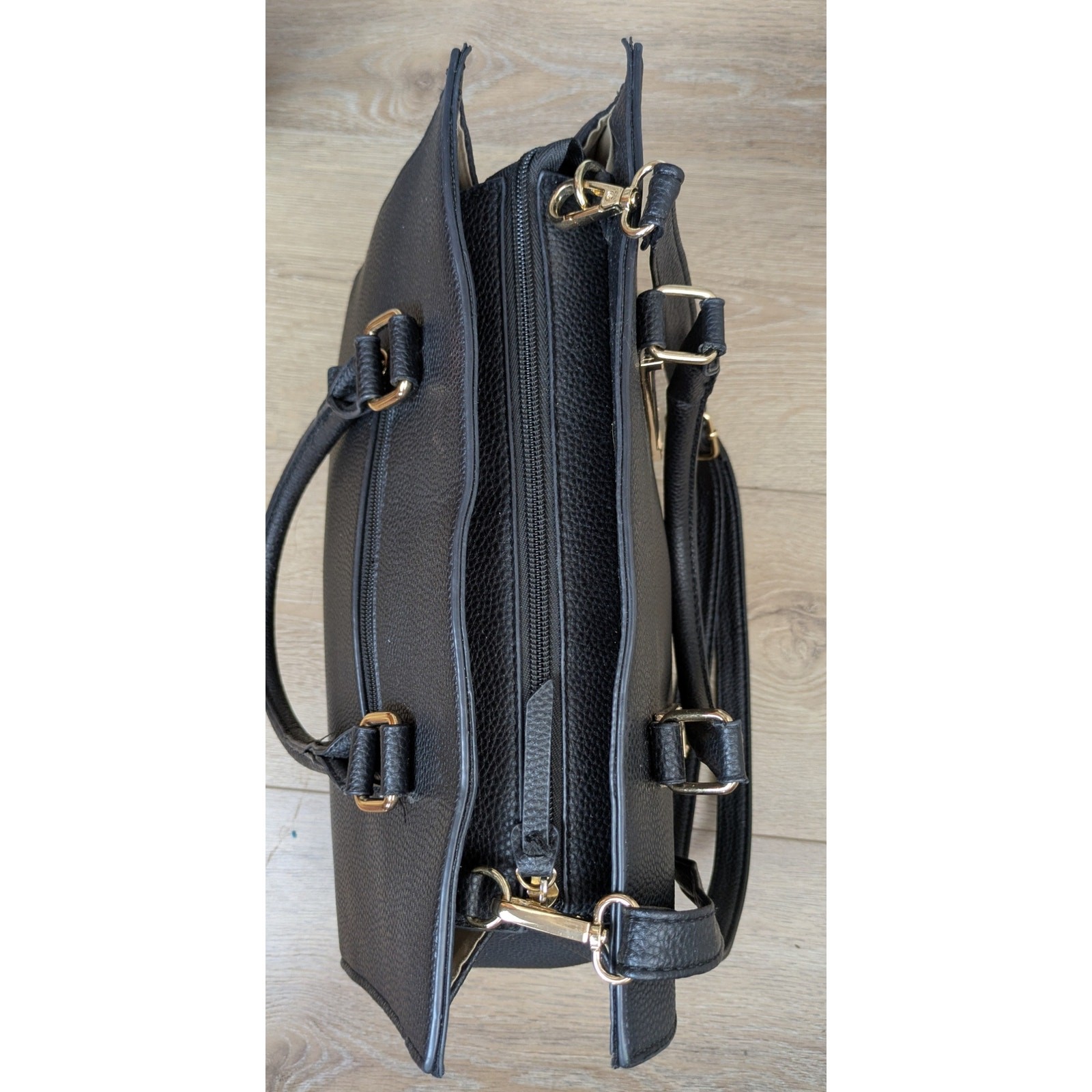 Mathew + Julian Satchel Crossbody Shoulder Bag Large Black Structured Career