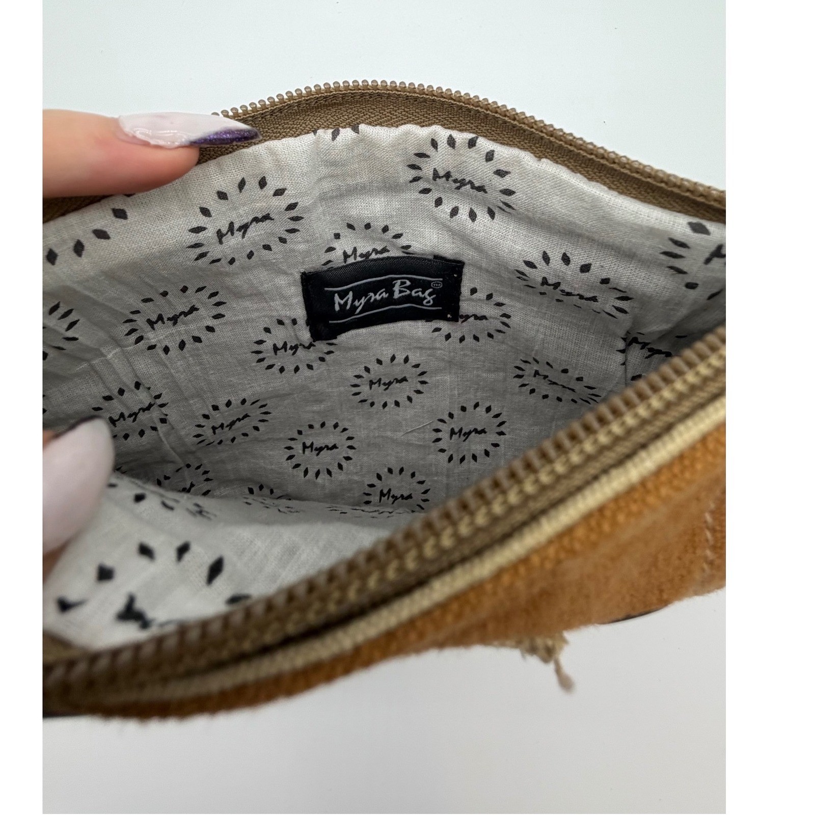 Myra Bag Equinox Pouch Brown Canvas Star Leather Wristlet New Cowgirl Western