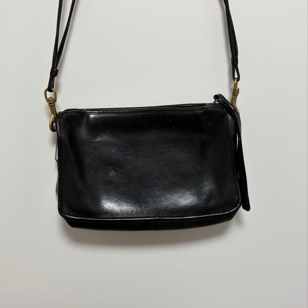 Old COACH Leather bag Black Vintage with defects