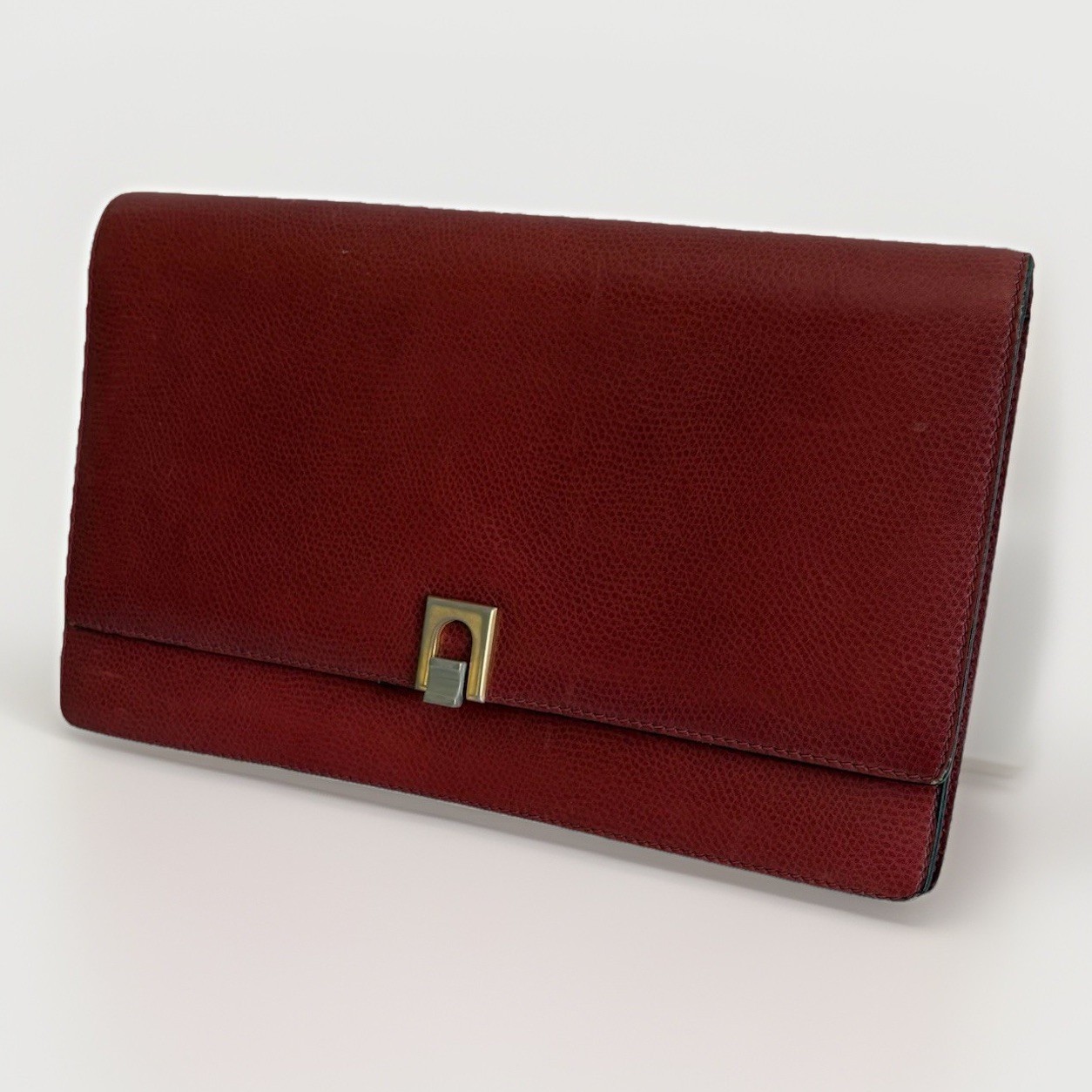 Authentic Bally Clutch Leather Red From Japan 0906