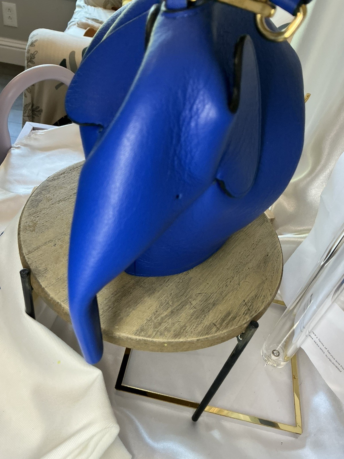 EUC Loewe Elephant Royal Blue Calfskin Elephant-Shaped Crossbody w COA
