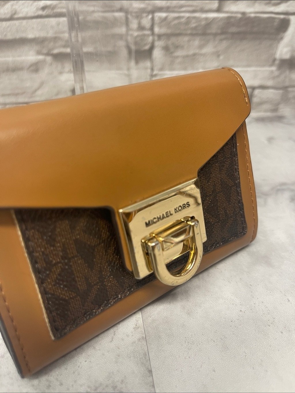Michael Kors Manhattan Backpack Satchel & Matching Wallet Brown MK Logo