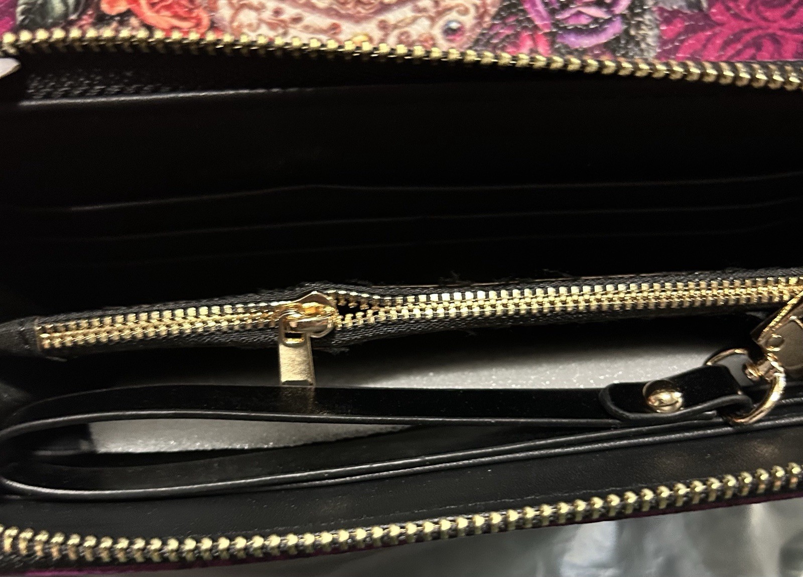 Skullette “catrinelle” Premium Faux Leather Handbag With Matching Wallet