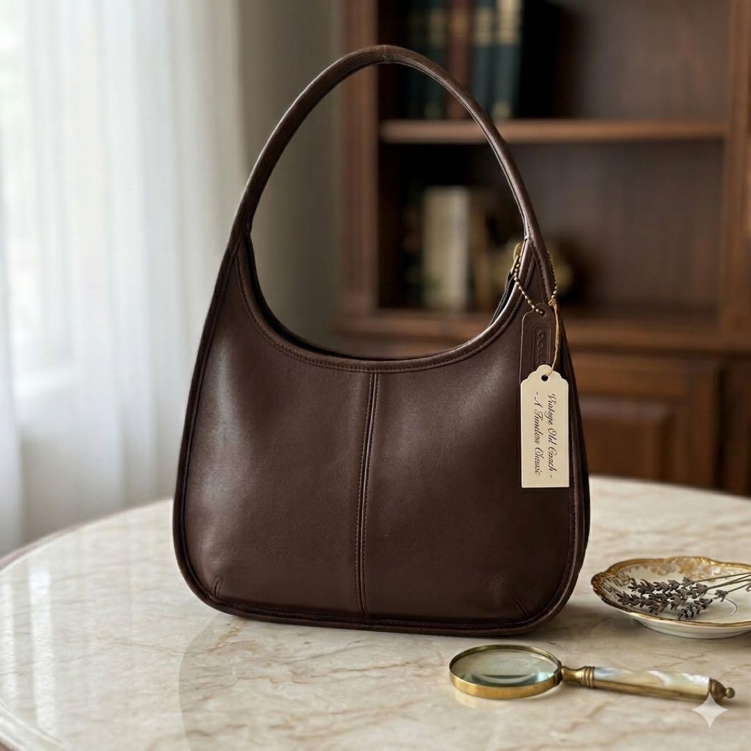 Vintage COACH Ergo 9025 Brown Leather Hobo Shoulder Bag Glove Tanned Costa Rica