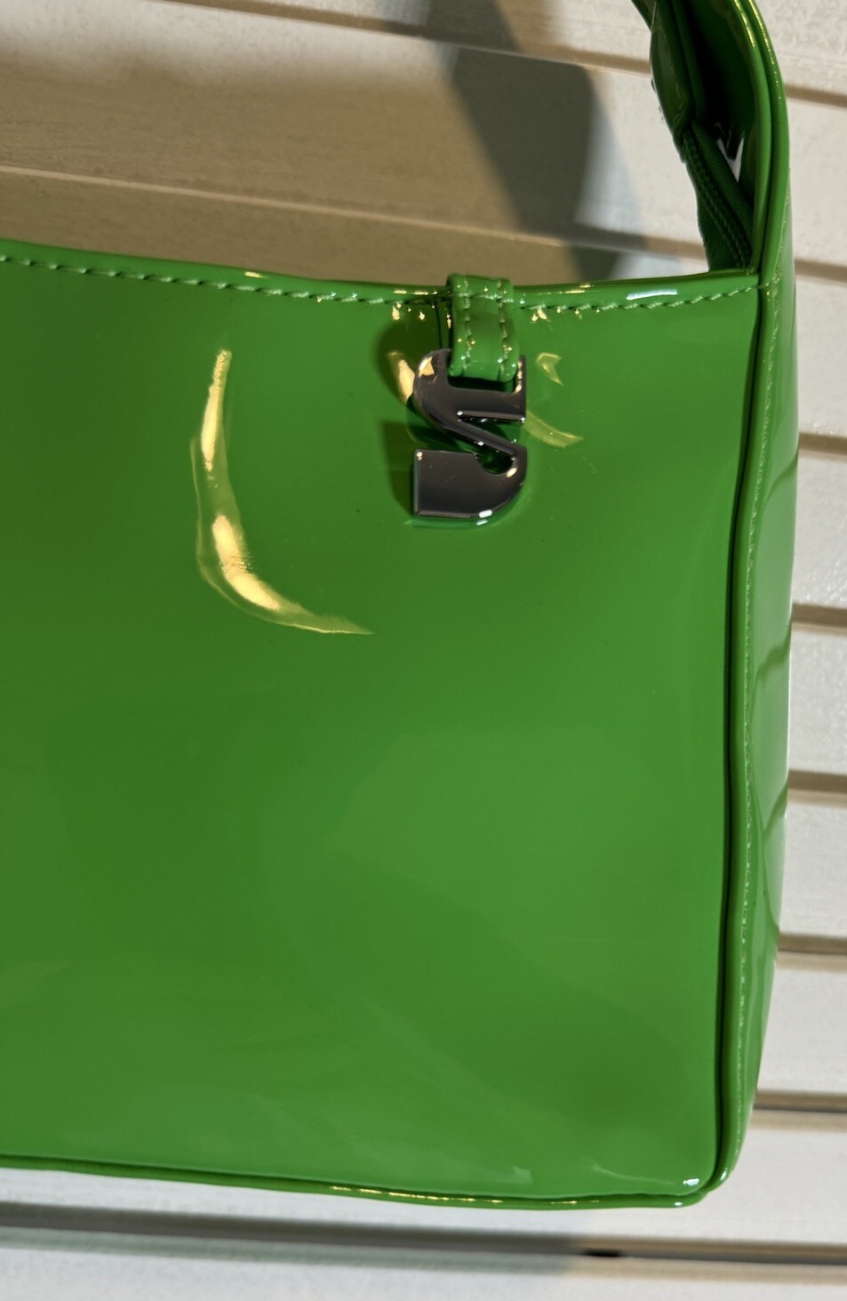SILFEN Studio ISOBEL Gloss Saffiano Leather Shoulder Bag Brite Green NWT $90
