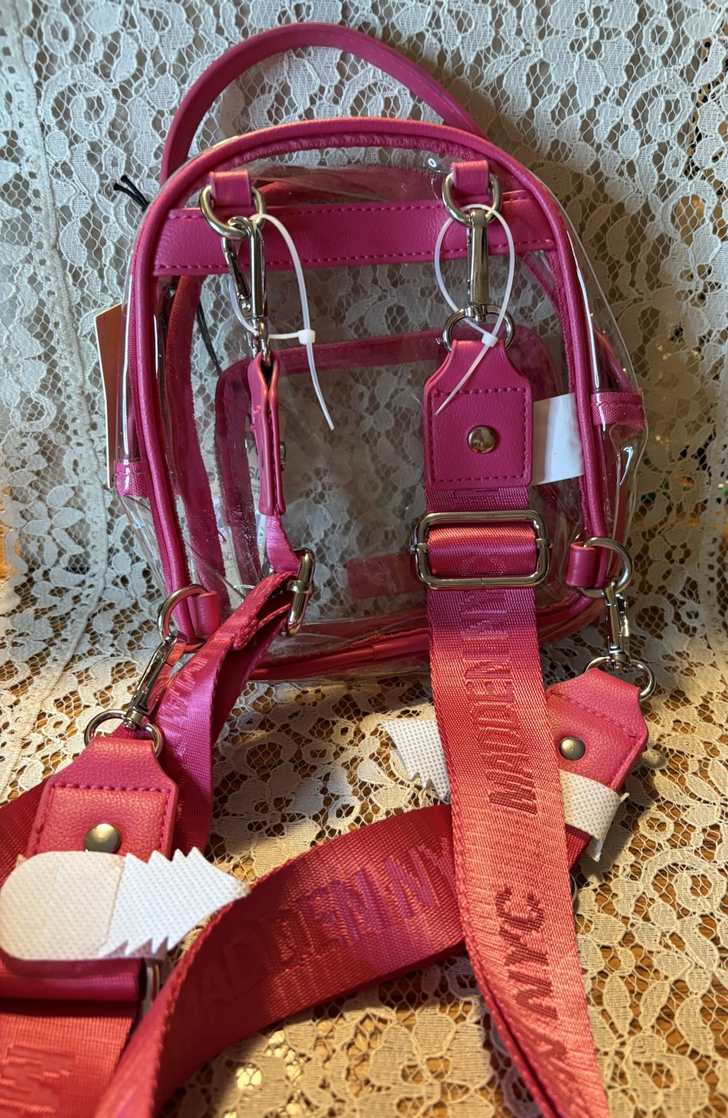 Madden NYC Clear Small Backpack NWT 7×7.5×3 Inches