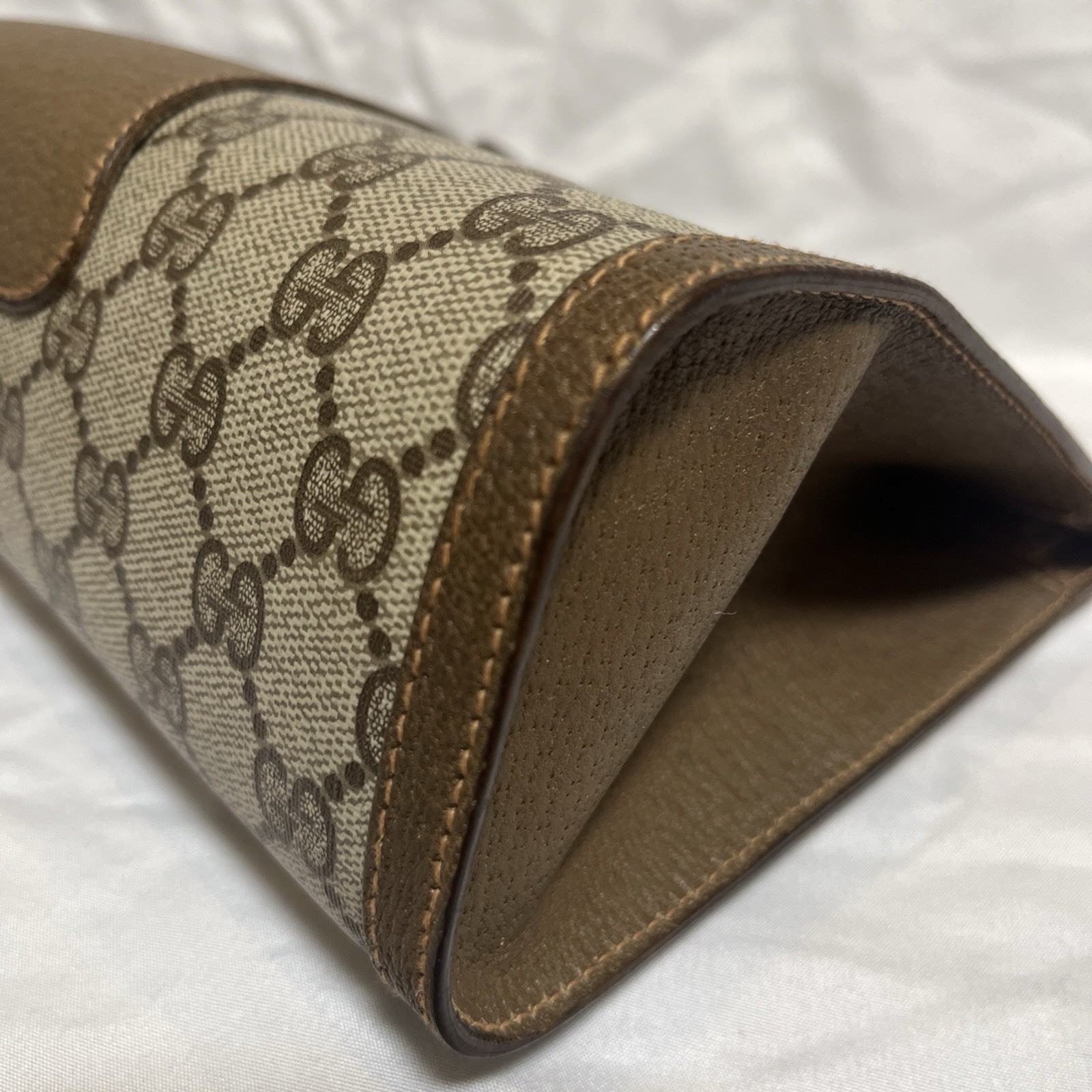 Vintage GUCCI Sherry Line GG Clutch Bag PVC Canvas Leather Authentic