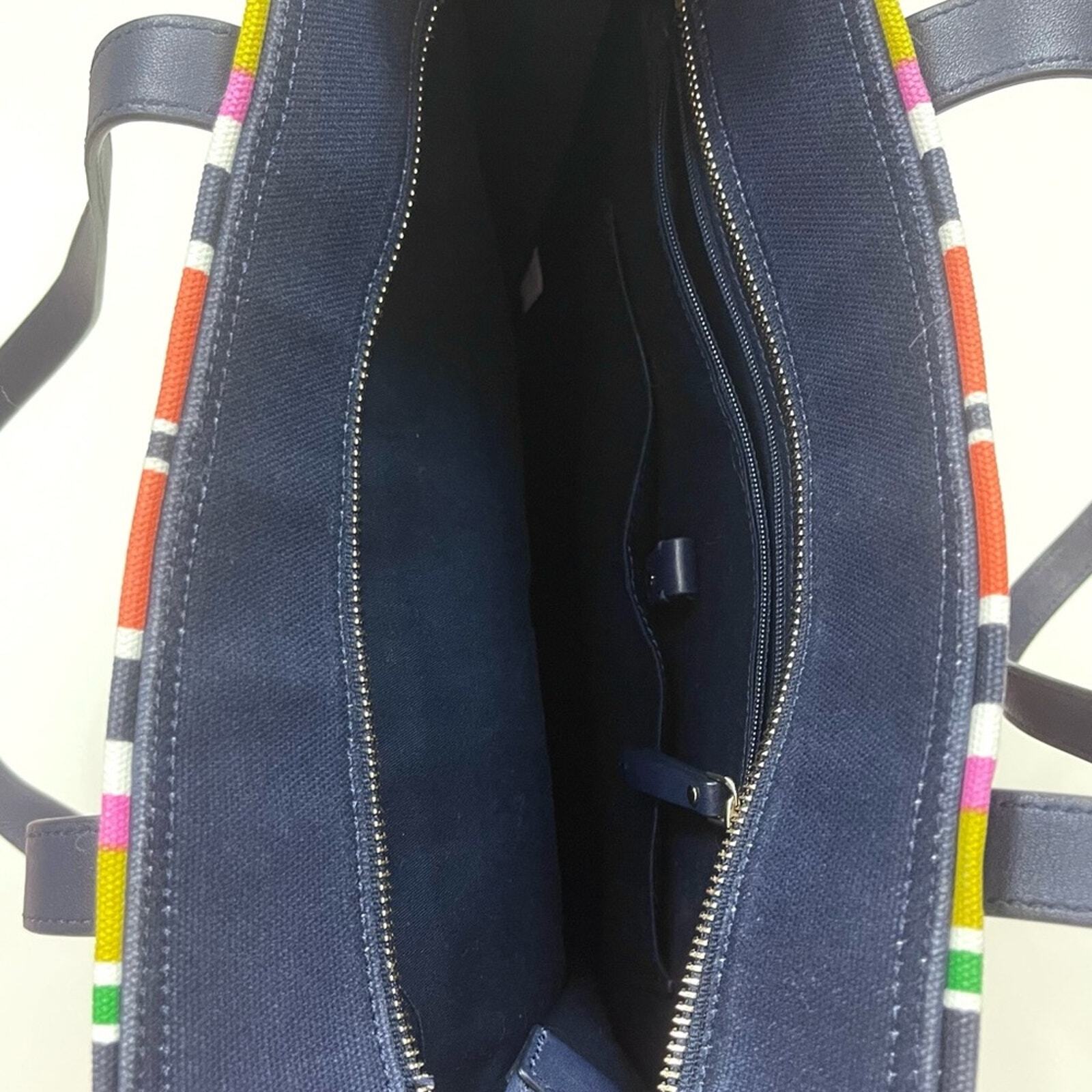 Kate Spade Kitt Large Striped Tote Parisian Navy Multi