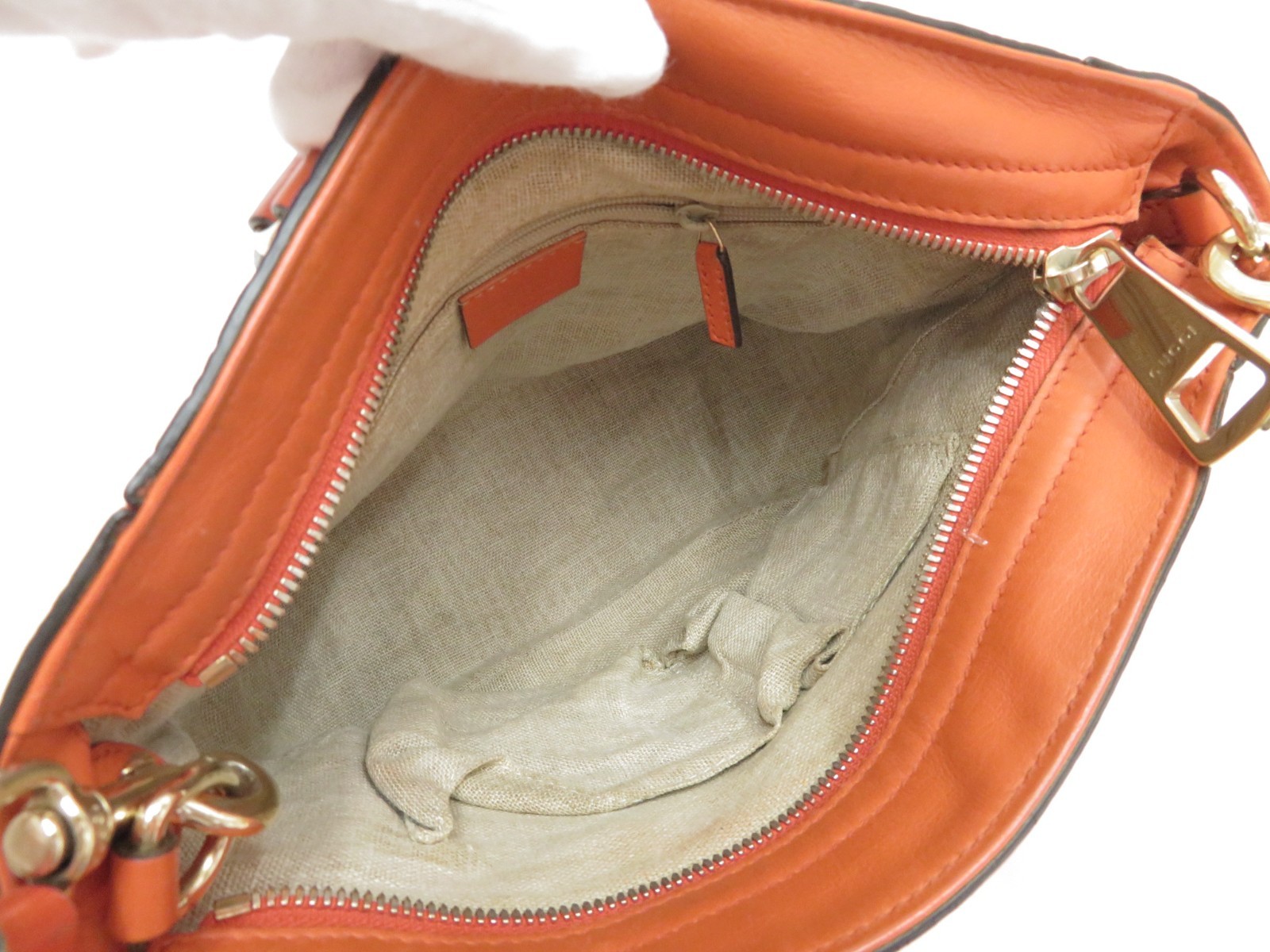 Authentic Gucci Micro GG Leather 2Way Hand Bag Shoulder Bag I#46381