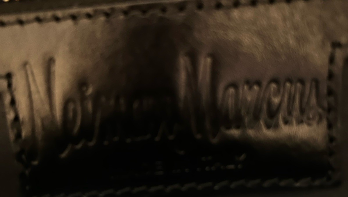 Neiman Marcus Made In Italy Black Leather Shoulder Handle Handbag Purse Bag
