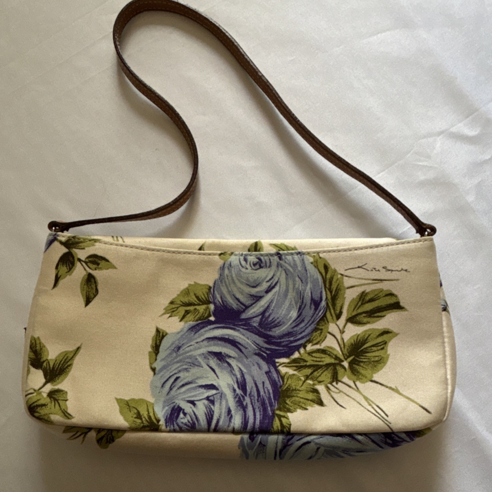 Kate Spade Vintage New York Women’s Floral Print Shoulder Bag Ivory Purple Green