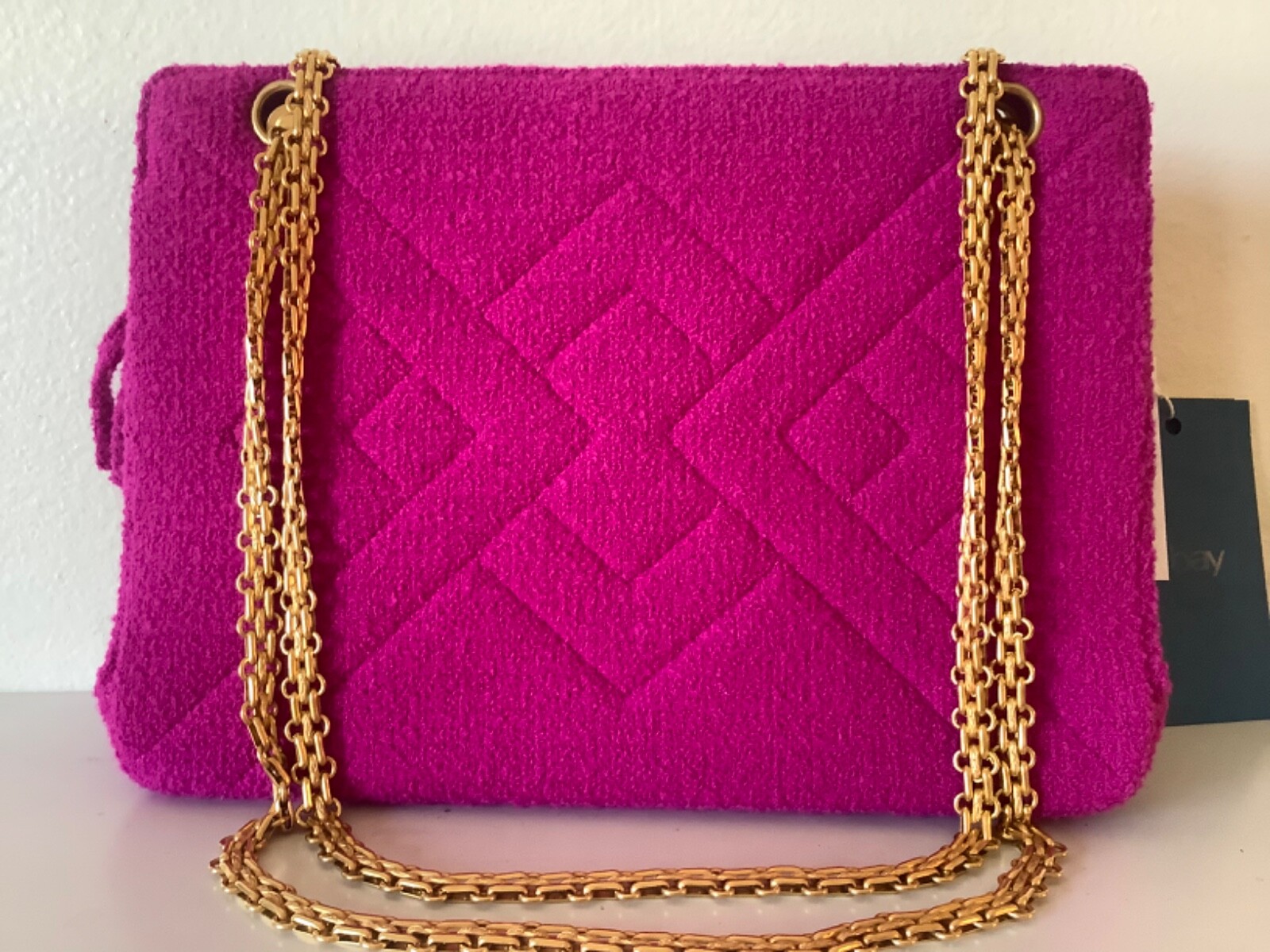 SALE ! RARE VINTAGE CHANEL PINK TWEED EMILY IN PARIS BAG