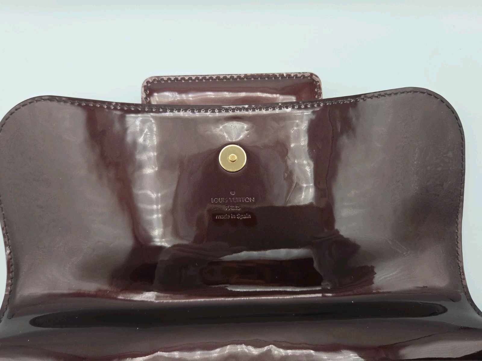 Louis Vuitton Amarante Monogram Vernis Pochette with Tortoise Shell Resin Inlay