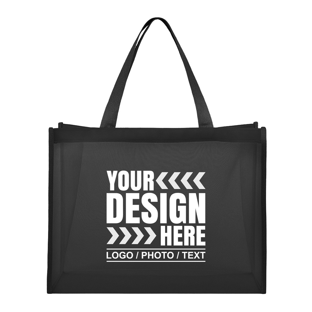 Custom Tote Bag PRINTED Personalized Mesh Transparent Shopping Bag