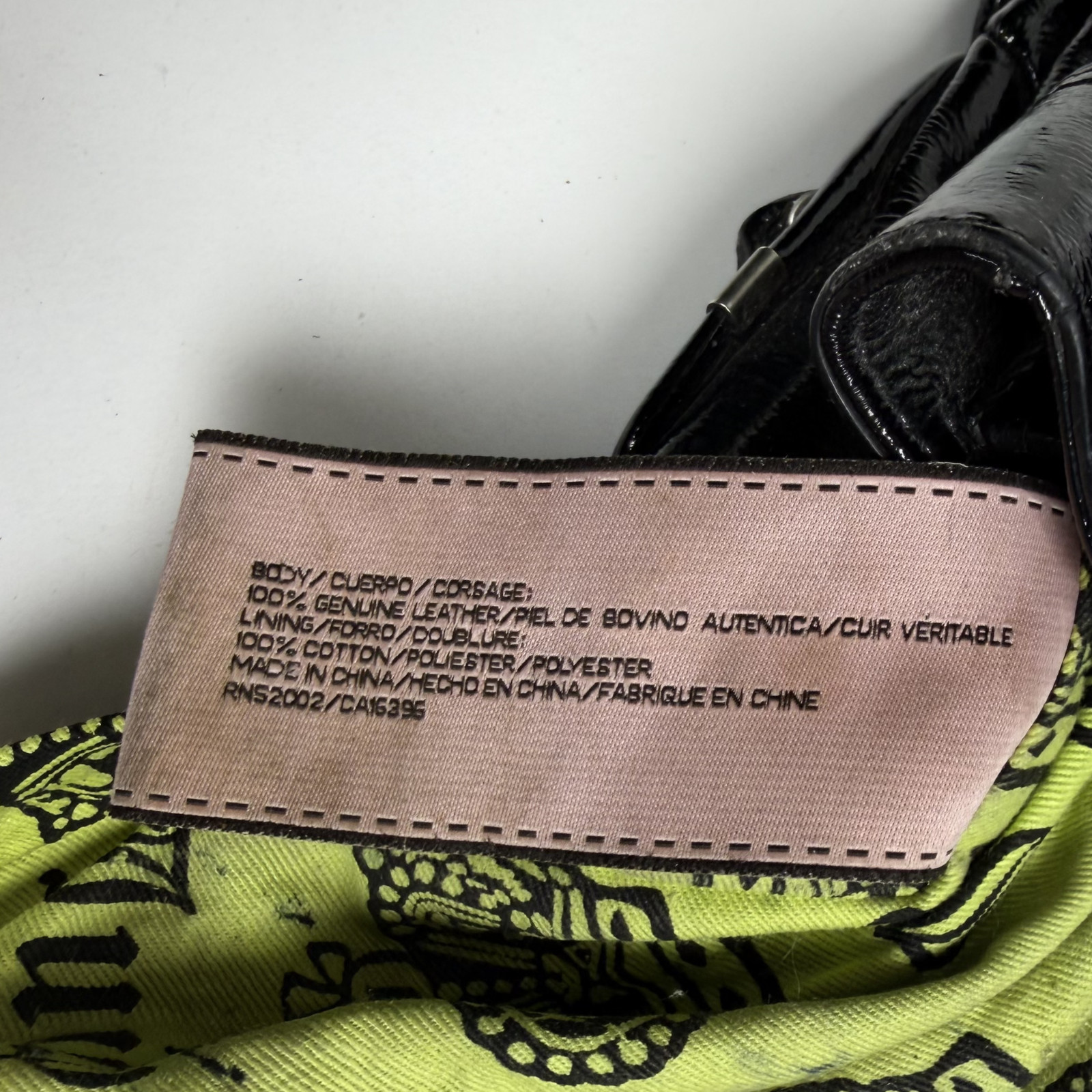 Juicy Couture Y2K Black Patent Leather Shoulder Bag Vintage Silver Hardware