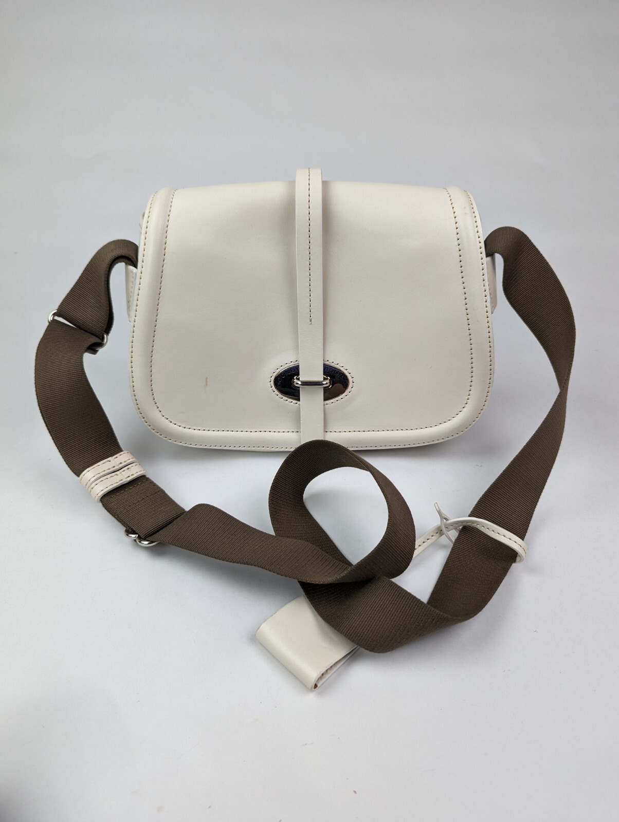 DOONEY & BOURKE Florentine Toscana Saddle Bag White Leather Purse Full Flap