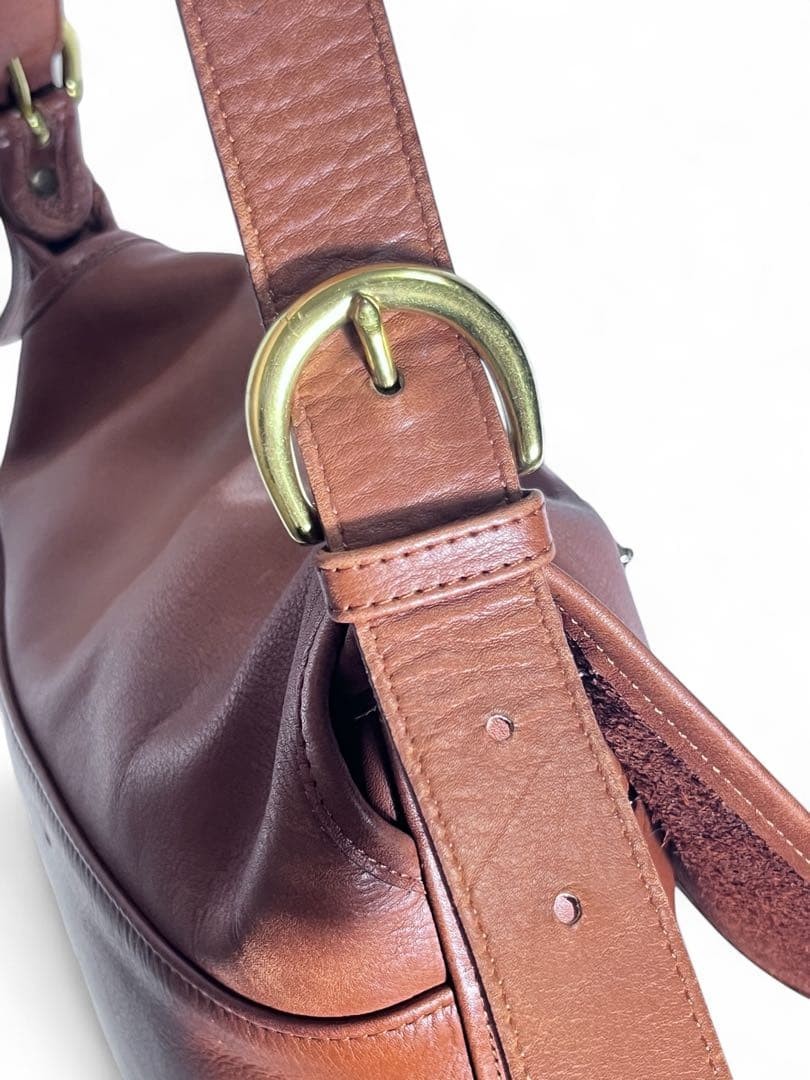 Vintage Old Coach 4115 Brown Leather Shoulder Bag Womens Handbag Made in USA