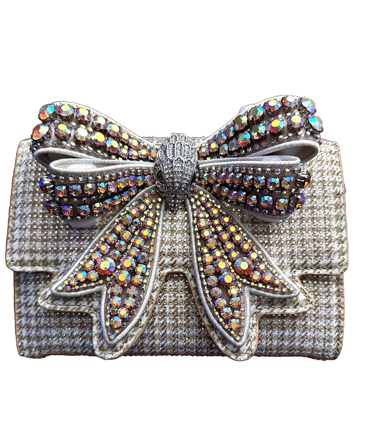 *NEW* KURT GEIGER LONDON SHOREDITCH BOW WALLET – BEIGE COMB