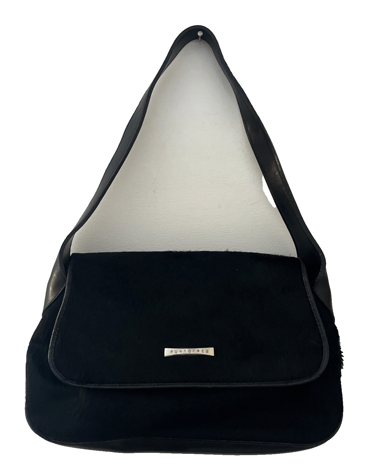 Puntotres Y2K Calf Hair Designer Shoulder Bag Leather Purse Spain
