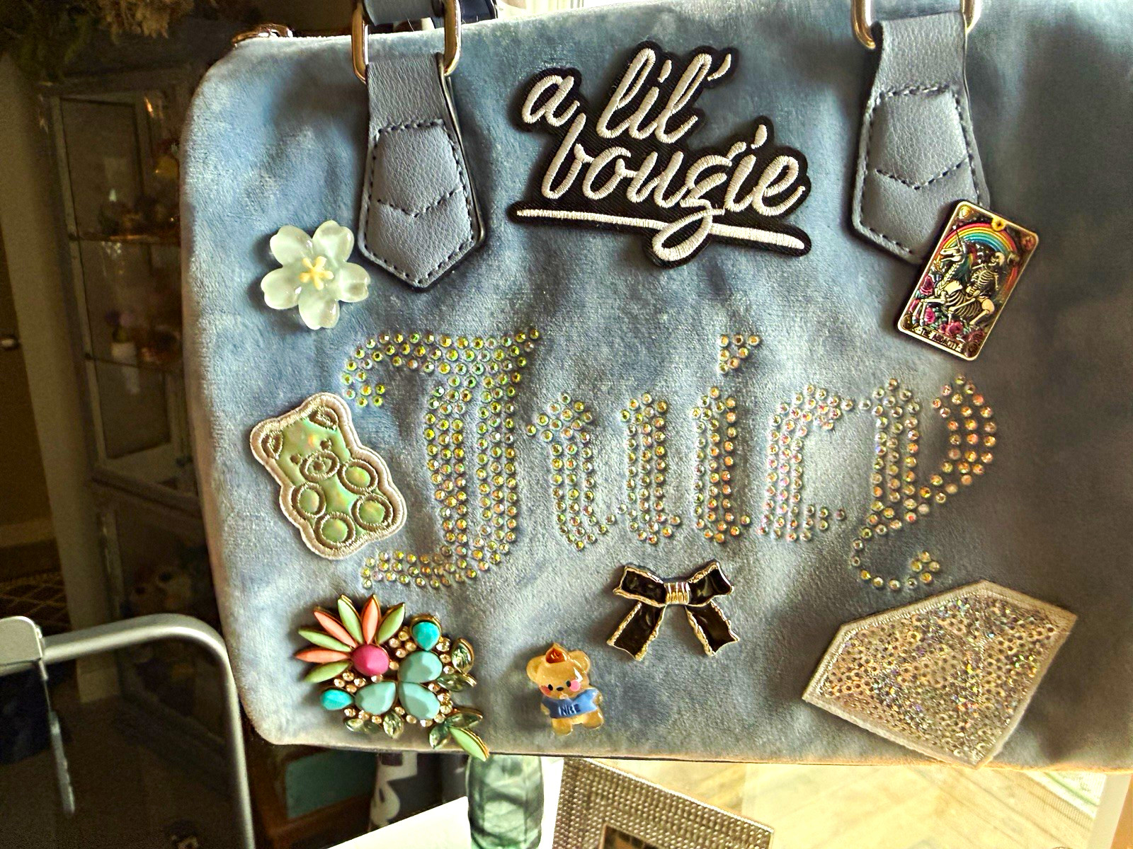 Juicy Couture Blue Handle Zip Bag Junk Purse