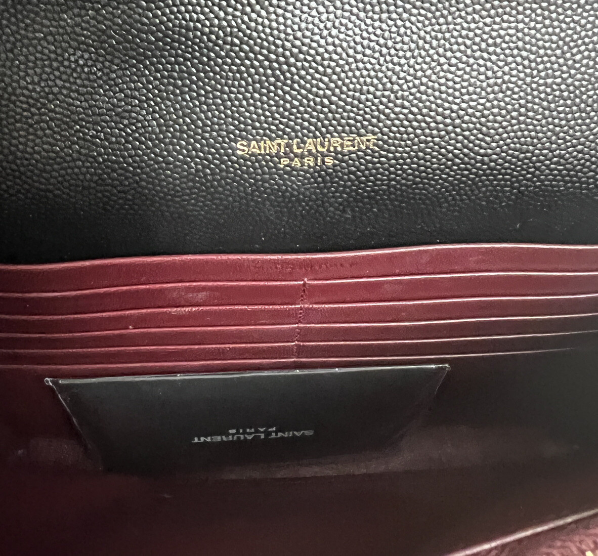 Saint Laurent Cassandra Chain Wallet Shoulder Bag in Black #398