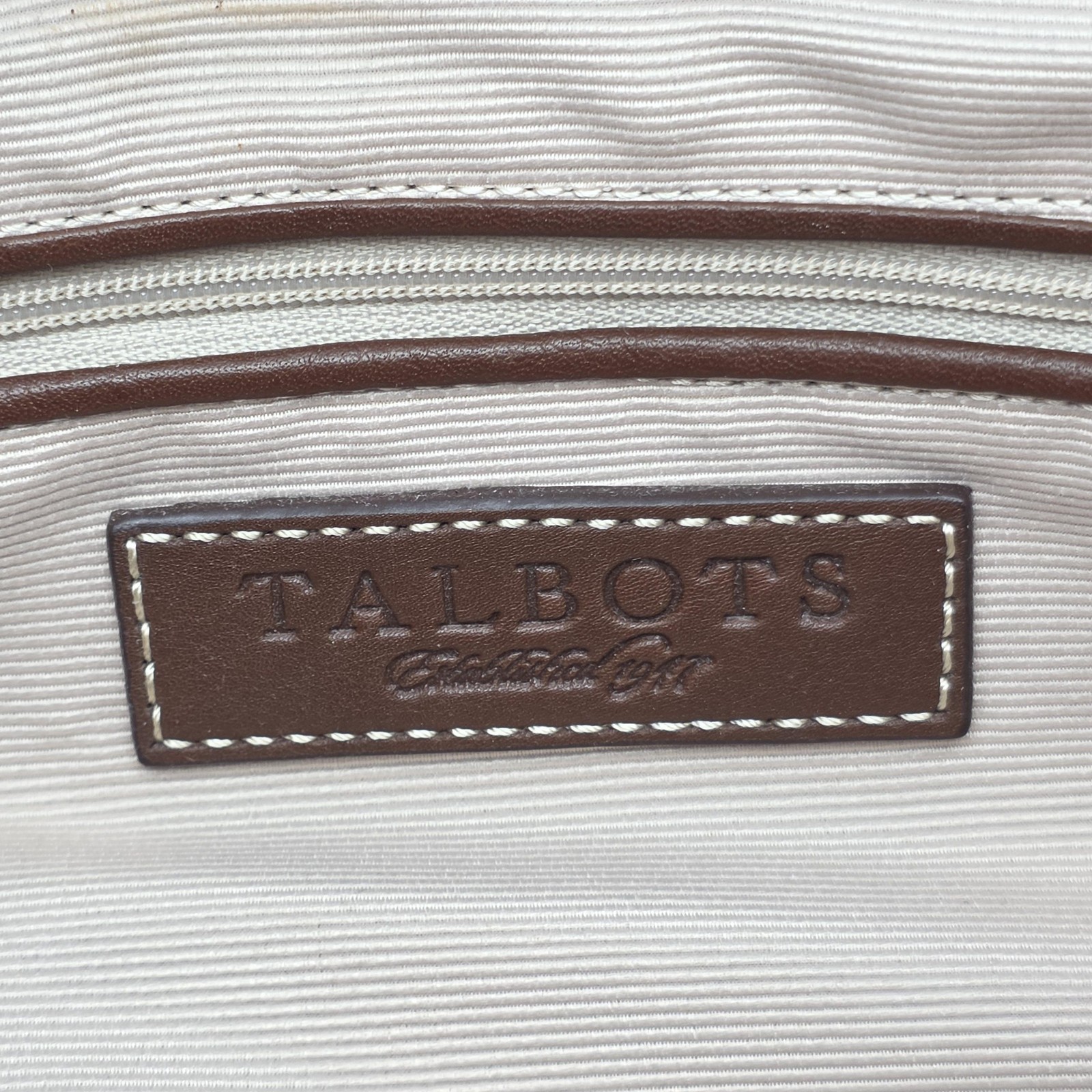 Talbots Pebbled Leather Shoulder Bag Womens Brown Chain Purse Business Casual