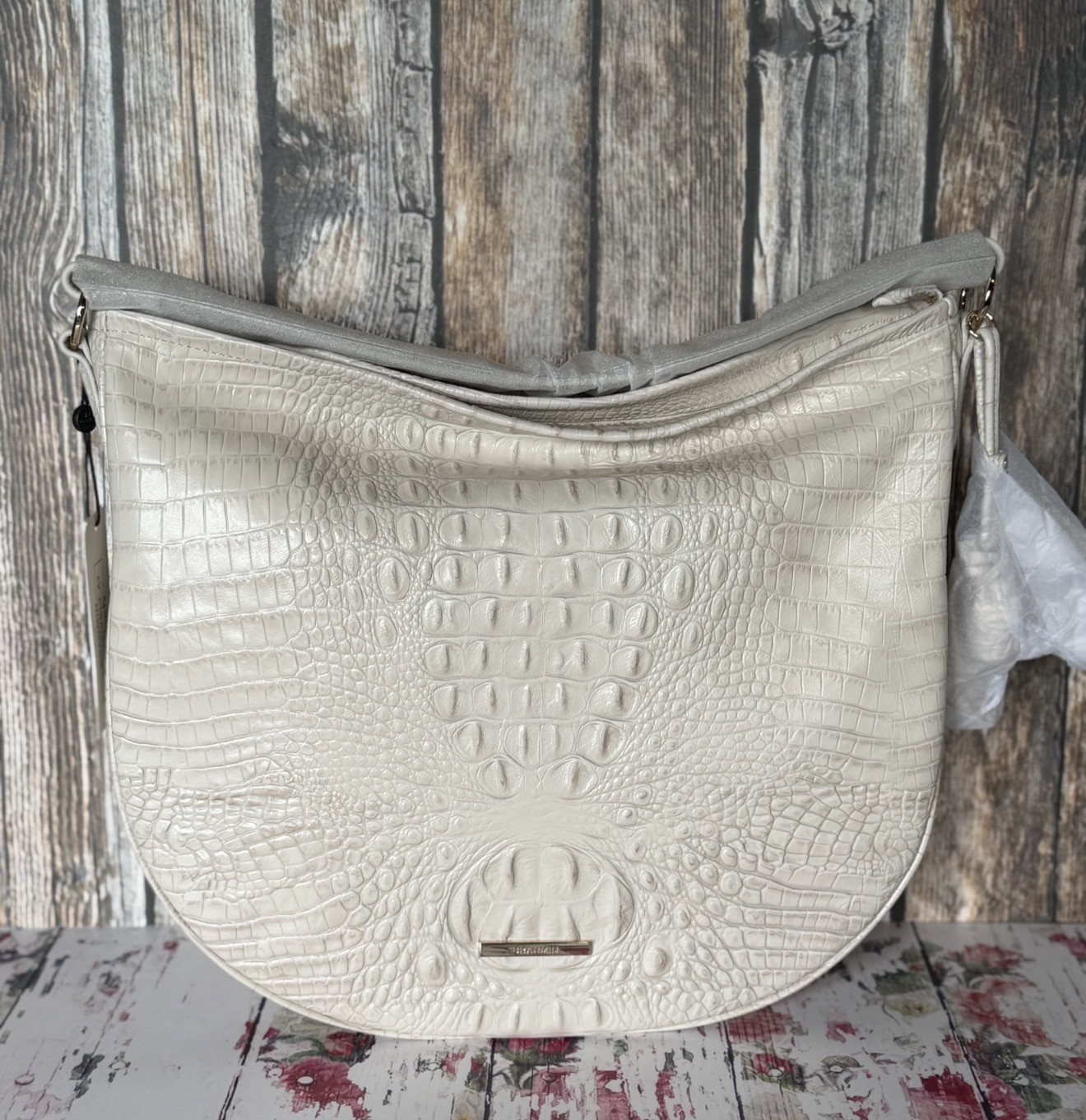 Brahmin Kathleen Rose IVORY Keepsake Shoulder Bag NWT and still in wrapping!