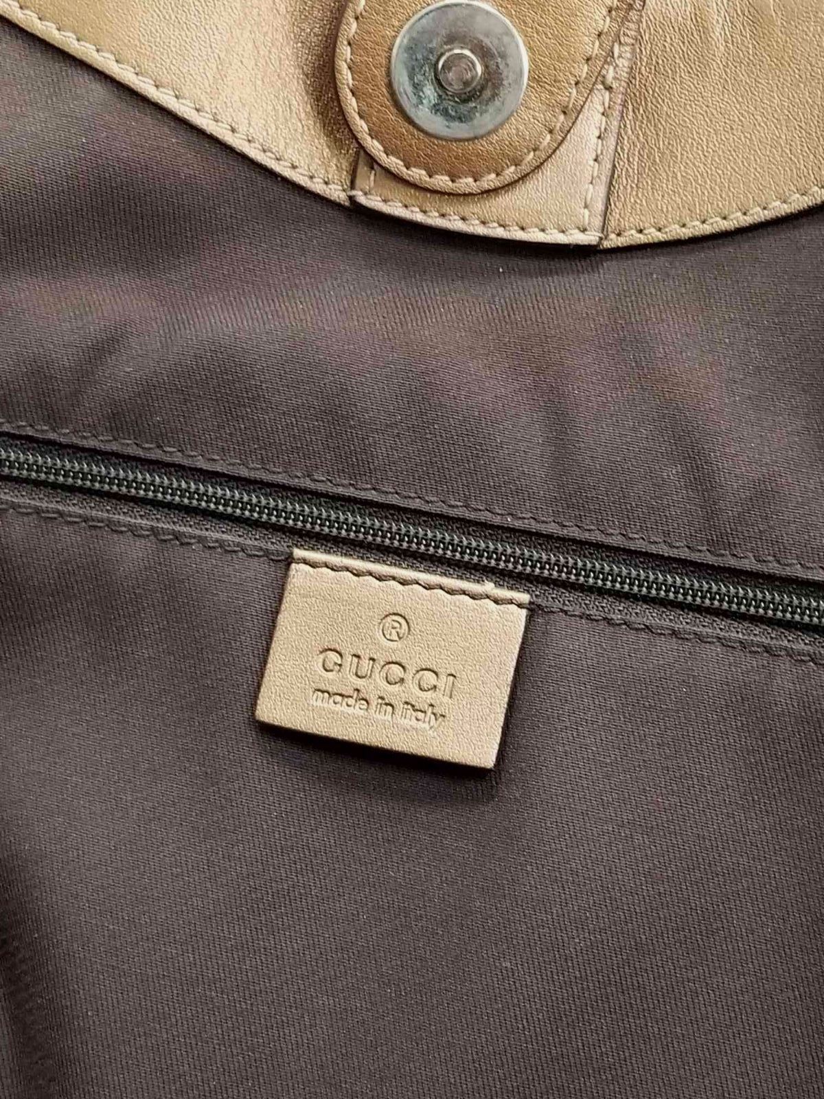 Gucci Women Brown Sukey GG Logo Canvas Shoulder Monogram Tote Bag