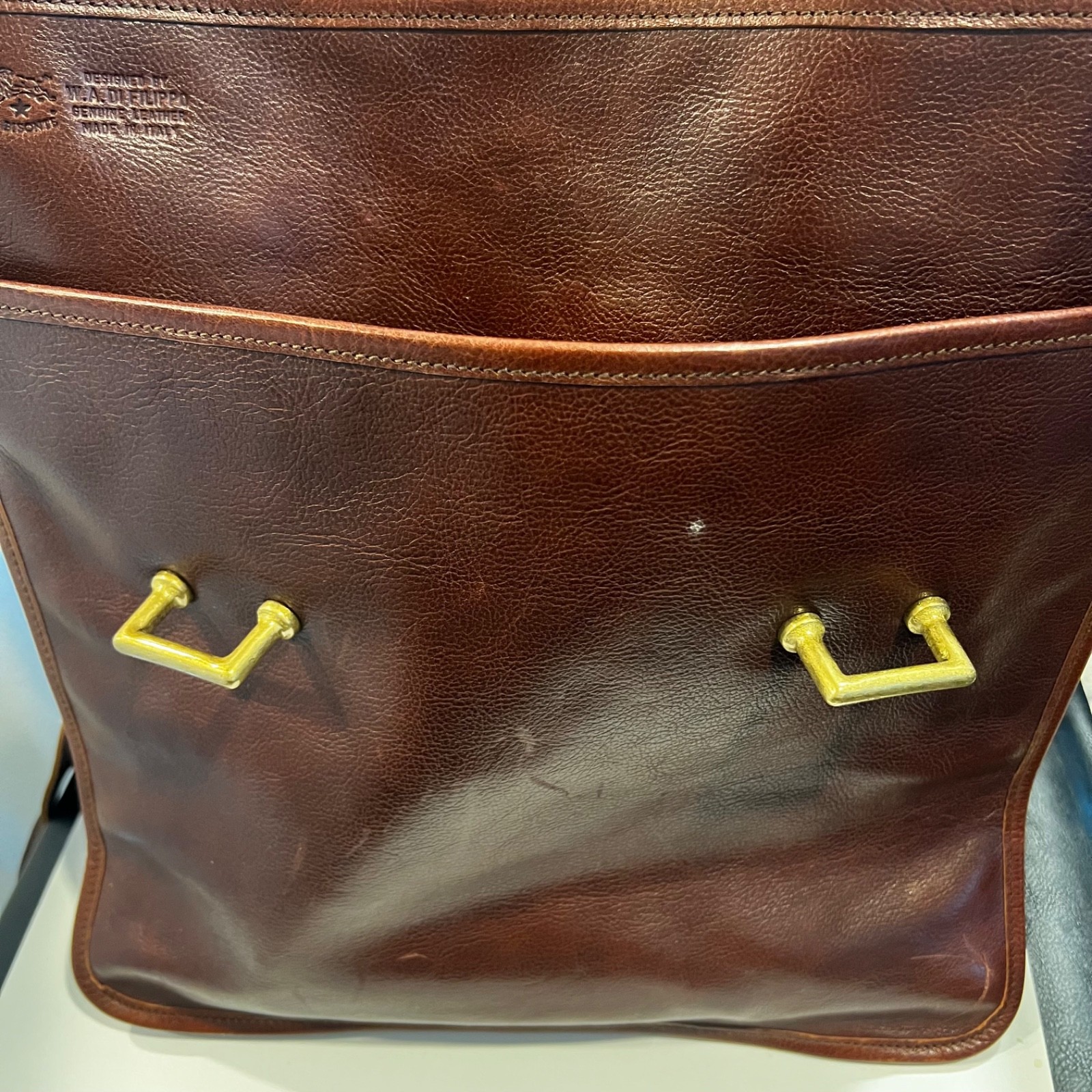 IL BISONTE All Leather Backpack – Brown-