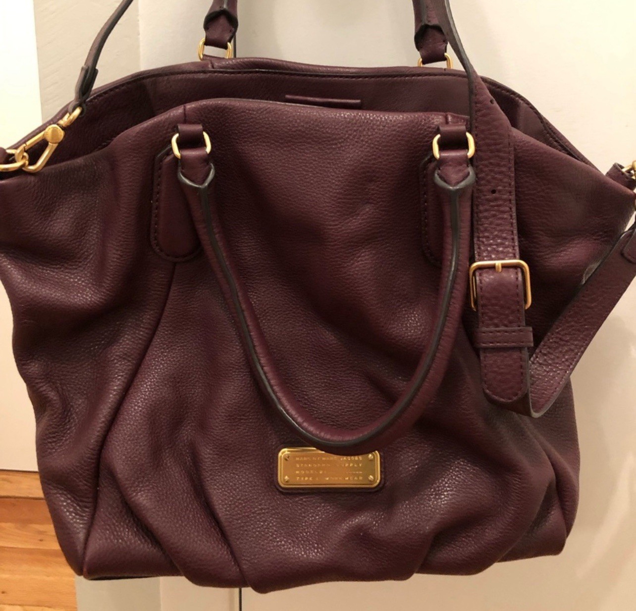 Marc By Marc Jacobs Q Fran Leather Satchel Burgundy Handbag Purse