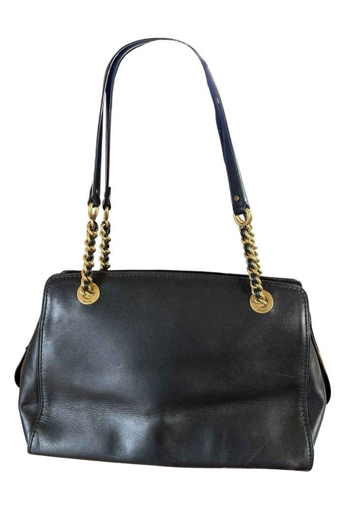 Coach 35575 Parker Carryall Black Refined Calf Leather Shoulder Bag Tote