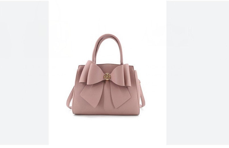 LIKE DREAMS/GROSSI Park double bowtie leather large satchel crossbody bag MAUVE