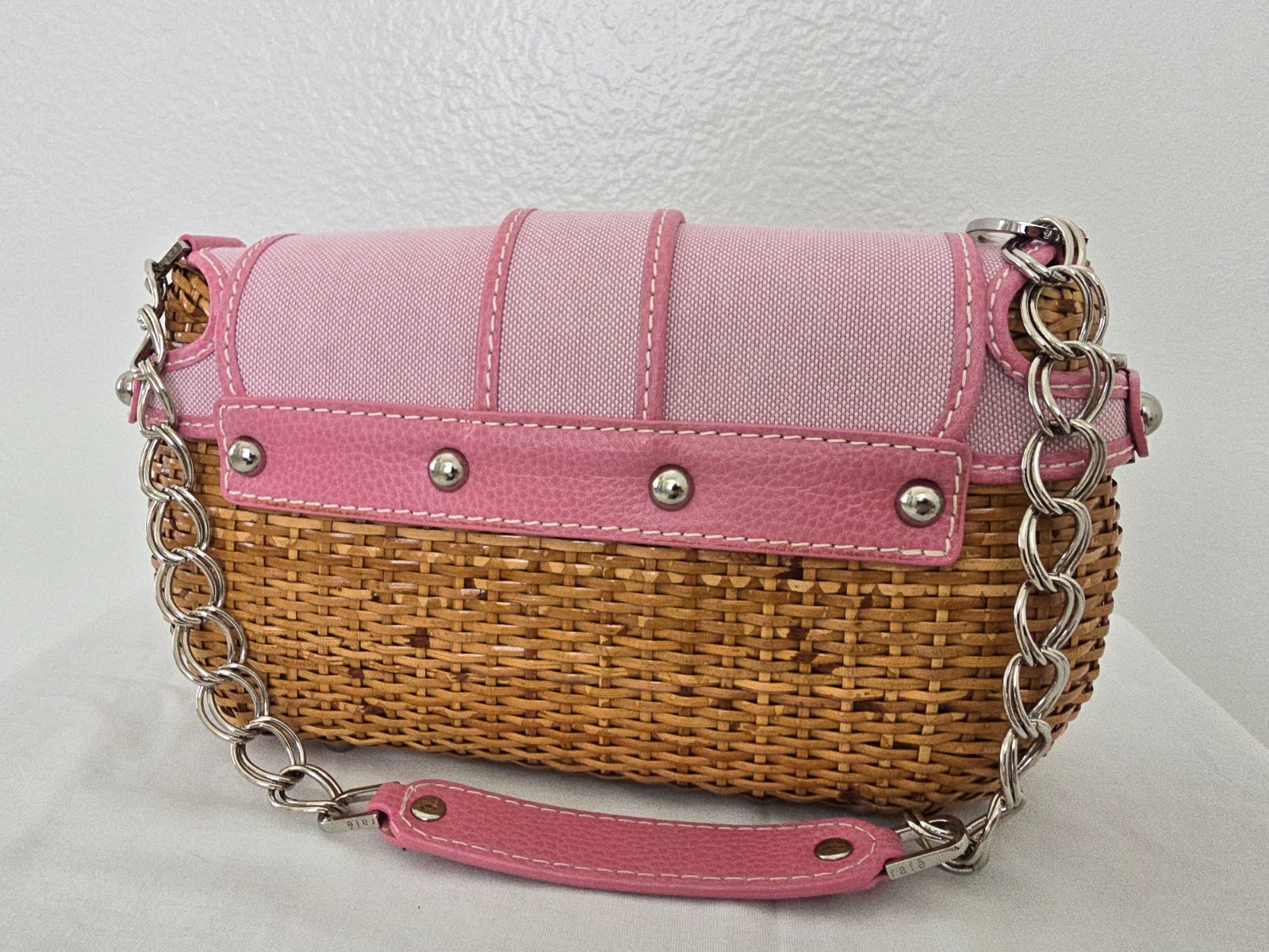 Rafe New york / Wicker & Pink Canvas Flap Small Chain Strap Shoulder Bag