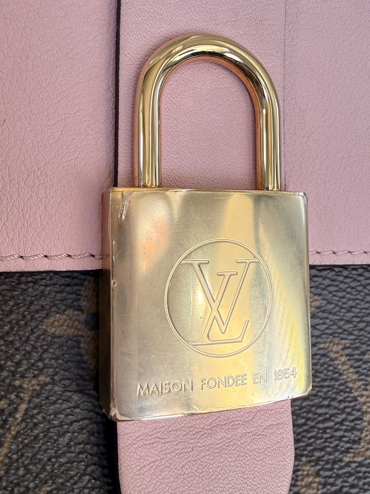 Louis Vuitton Locky BB Monogram Canvas Pink Leather Top Handle Bag GHW 2019