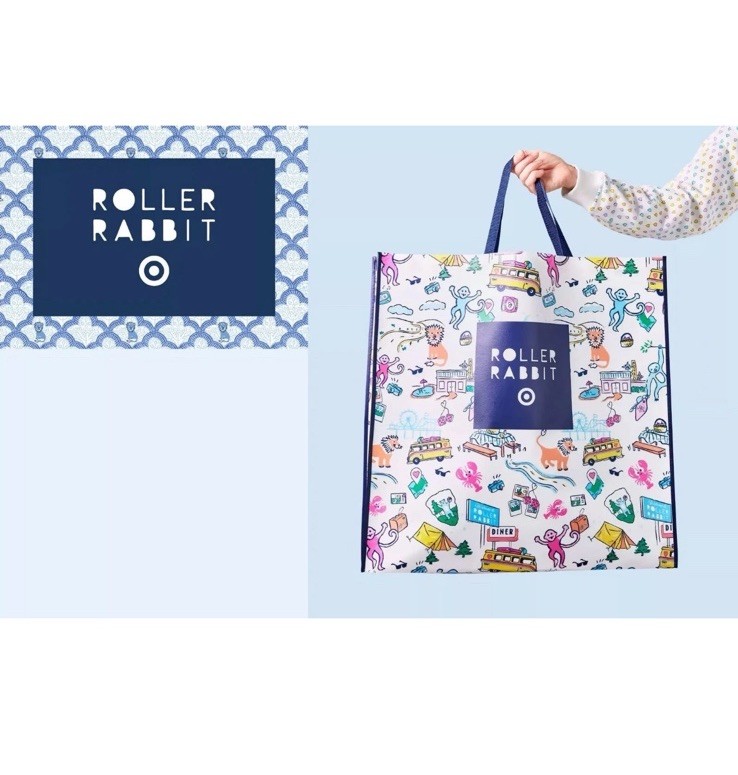 HUGE Roller Rabbit Target Exclusive Shopping Tote Bag 24”x24” Rare Gift Promo