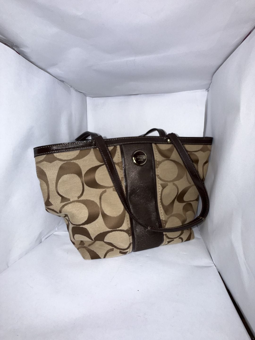 Coach Signature Stripe Canvas Tote Bag F21950