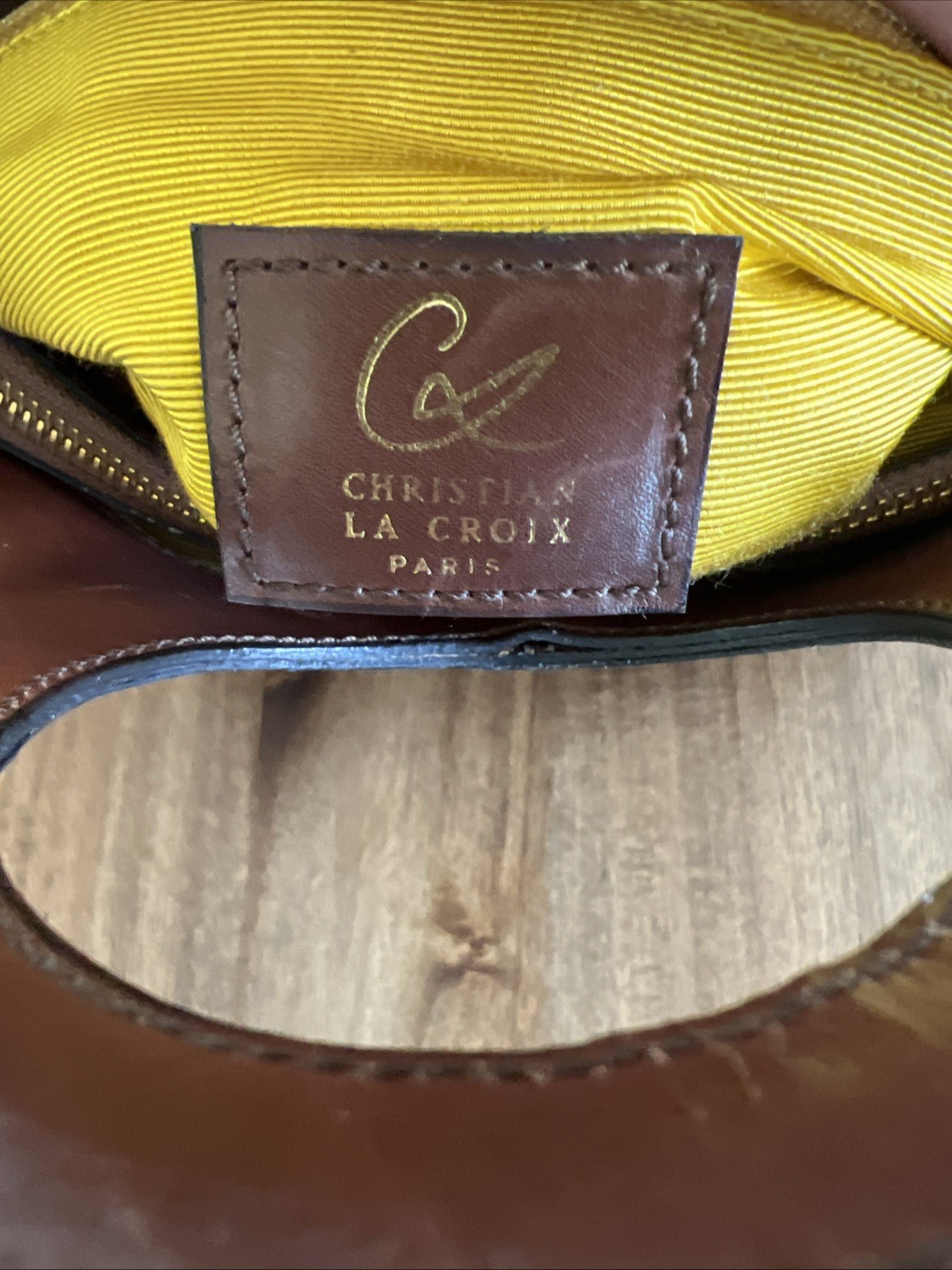 Christian Lacroix Paris Colorblock Leather Handbag Made in Italy