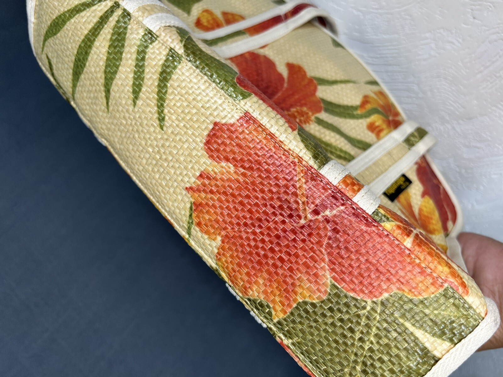 Paquetage Paris Raffia Hawaiian Print Handbag/Bag/Purse