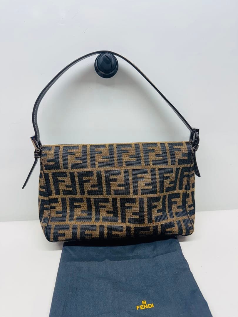 Excellent · Rare FENDI Zucca Pattern Mamma Bucket One-Shoulder Bag FF Logo